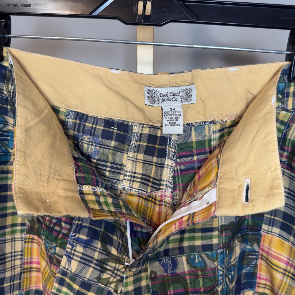 Duck Head Jeans Co Womens Patchwork Plaid Floral Cotton Shorts Colored Size 24 - Picture 3 of 4